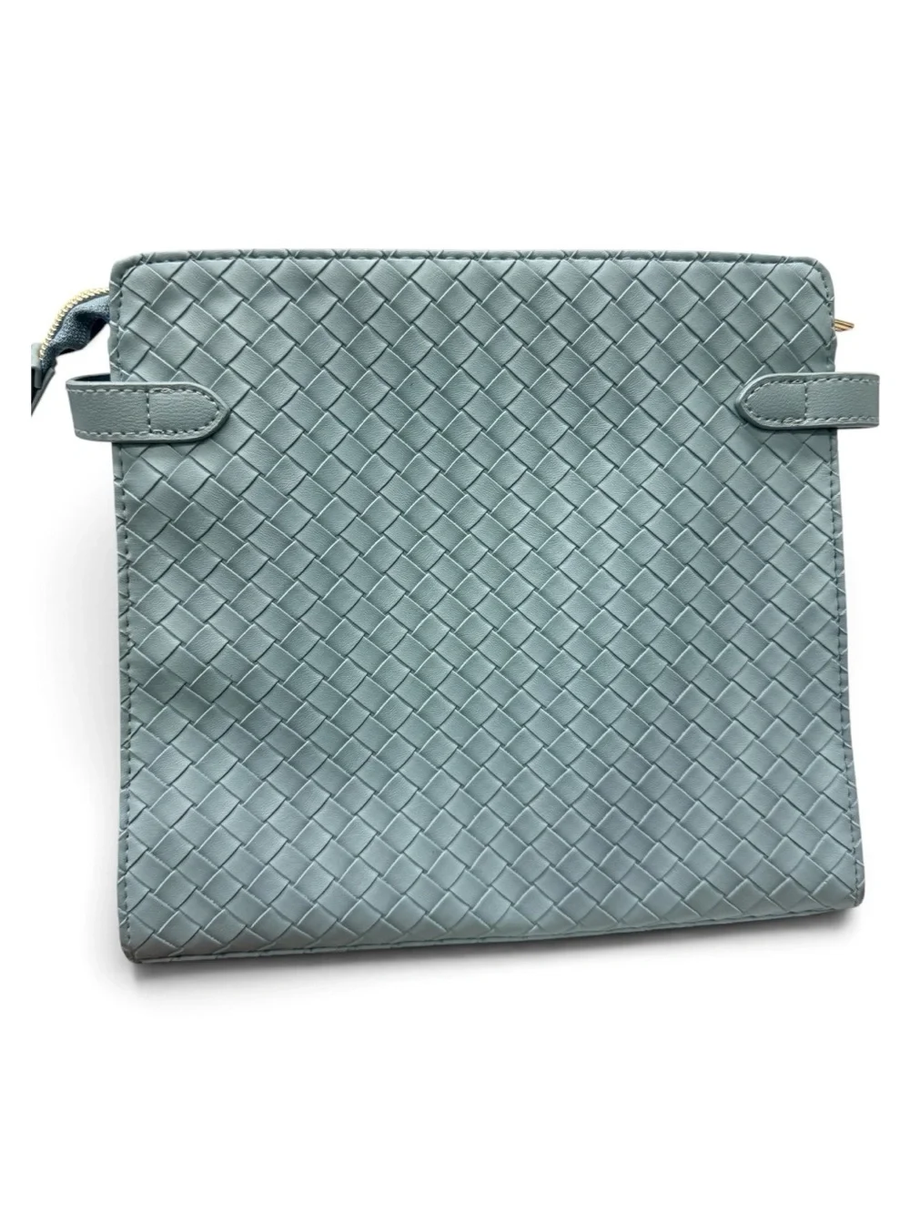 Moroccanoil Woven Light Gray Cosmetic Pouch with Gold Accents
